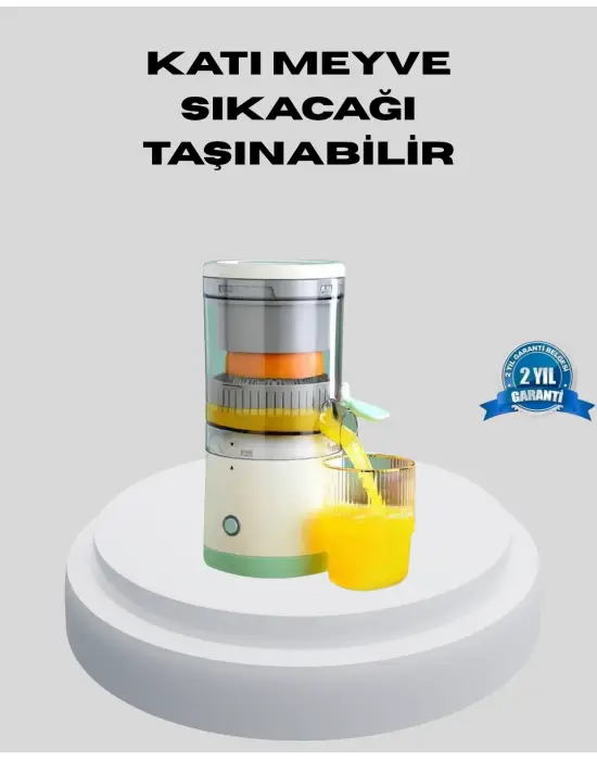 Usb Şarjlı Mini Meyve Sıkacağı – Çift Bıçaklı, Güvenlik Kilitli