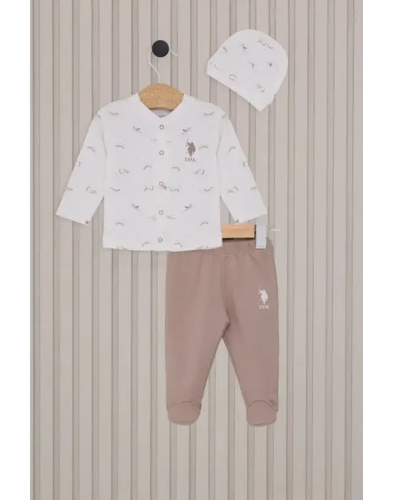 U.S.Polo Erkek Bebek Patikli 3Lü Takım USB2018 Krem