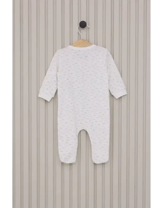 Omarı Erkek Bebek Patikli Tulum Krem Rengi - Yumuşak ve Şık Tasarım