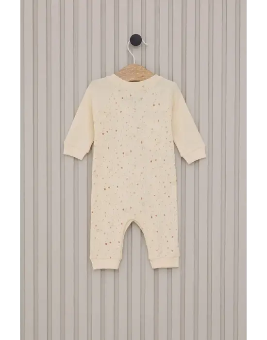 Omarı Kız Bebek Uzun Kol Patiksiz Tulum - Krem