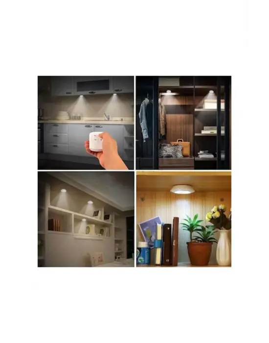 Uzaktan Kumandalı 3 Lü Spot Led Lamba Kablosuz Pilli Işıldak