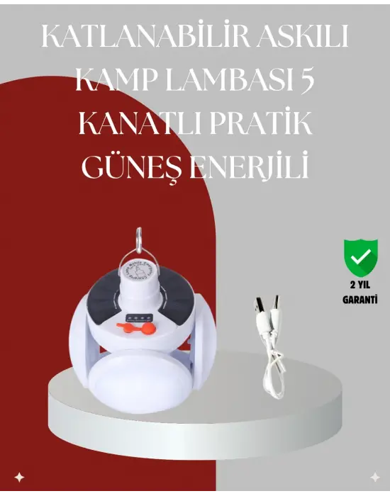 Uzaktan Kumandalı, 360 Derece Katlanabilir Solar Led Aydınlatma Çadır Lambası