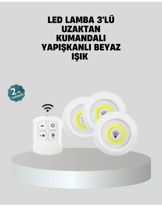 Uzaktan Kumandalı 3’lü Ayarlanabilir Spot Led Işık Seti