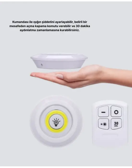 Uzaktan Kumandalı 3’lü Ayarlanabilir Spot Led Işık Seti