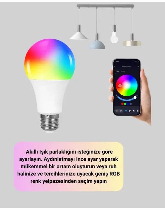 Uzaktan Kumandalı Akıllı Led Ampul, Enerji Tasarruflu
