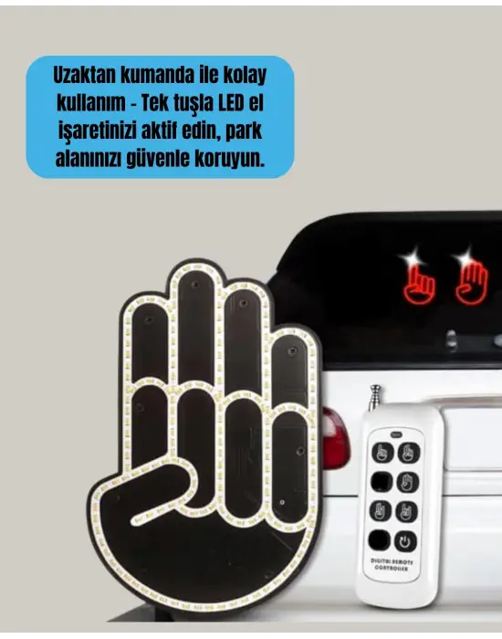 Uzaktan Kumandalı Led El Park Uyarı Cihazı Suya Dayanıklı Enerji Tasarruflu