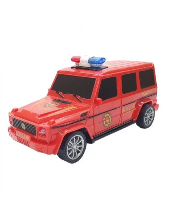 Omarı Uzaktan Kumandalı Polis Jeep 1:20 Ölçek Kırmızı - 18 cm Boyunda