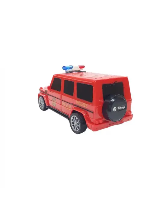 Omarı Uzaktan Kumandalı Polis Jeep 1:20 Ölçek Kırmızı - 18 cm Boyunda