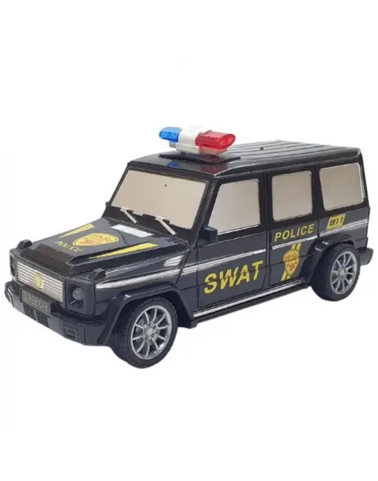 Omarı Uzaktan Kumandalı Polis Jeep 1:20 Ölçek Siyah