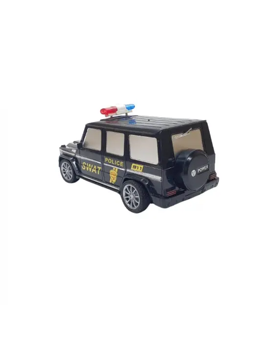 Omarı Uzaktan Kumandalı Polis Jeep 1:20 Ölçek Siyah