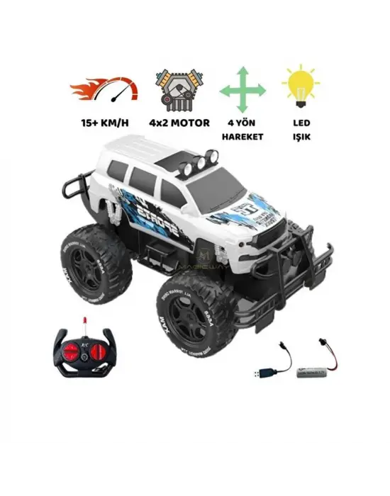 Uzaktan Kumandalı Şarjlı Off - Road Aracı U/K 1/12 - Beyaz