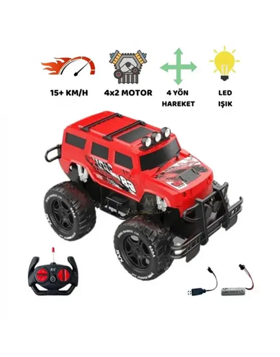 Uzaktan Kumandalı Şarjlı Off - Road Aracı U/K 1/12 - Kırmızı