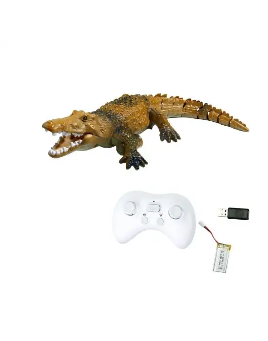 Uzaktan Kumandalı Şarjlı Yüzen Timsah - Kahverengi