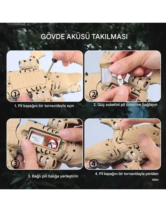 Uzaktan Kumandalı Şarjlı Yüzen Timsah - Kahverengi