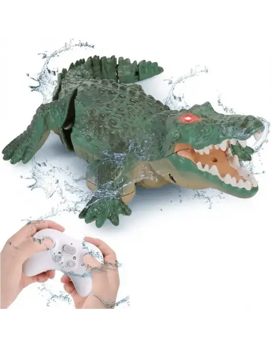 Uzaktan Kumandalı Şarjlı Yüzen Timsah - Yeşil