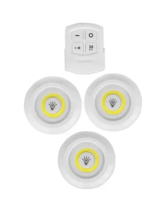 Uzaktan Kumandalı Yapışkanlı 3lü Led Spot Lamba