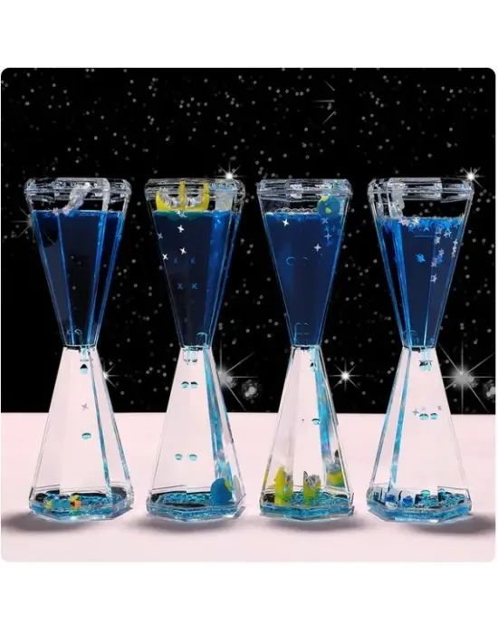 Uzay Temalı Dökülen Yağ Kum Saati