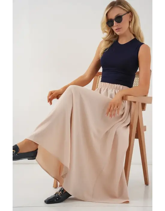 Uzun Ayrobin Etek 8050 - Bej