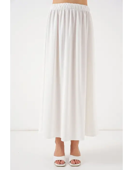 Modern Uzun Etek - Beyaz