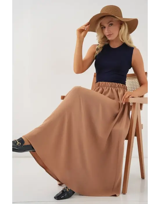 Uzun Ayrobin Etek 8050 - Camel