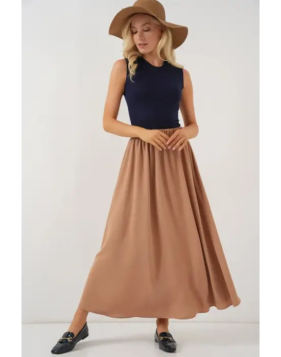 Uzun Ayrobin Etek 8050 - Camel