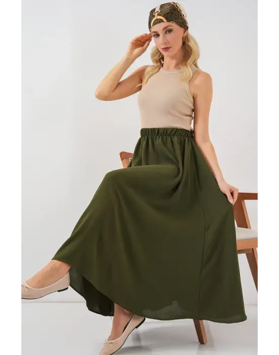 Uzun Ayrobin Etek 8050 - Haki