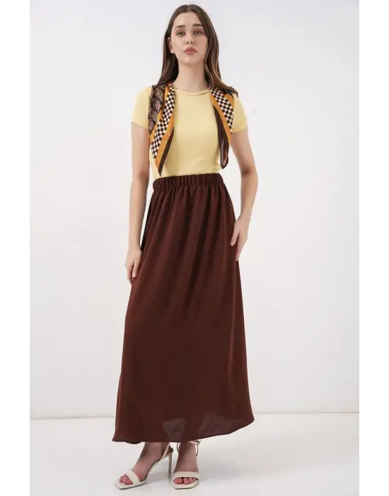 Zarif Uzun Etek Kahverengi