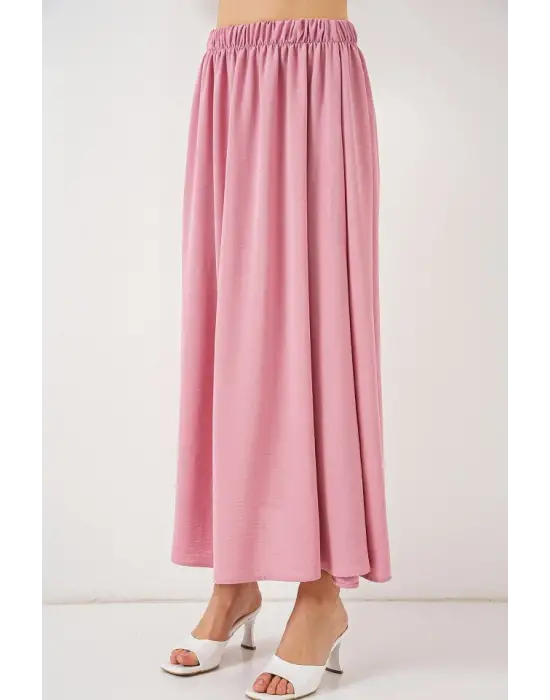 Uzun Ayrobin Etek 8050 - Pudra