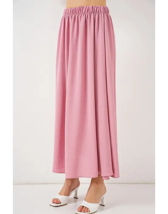 Uzun Ayrobin Etek 8050 - Pudra