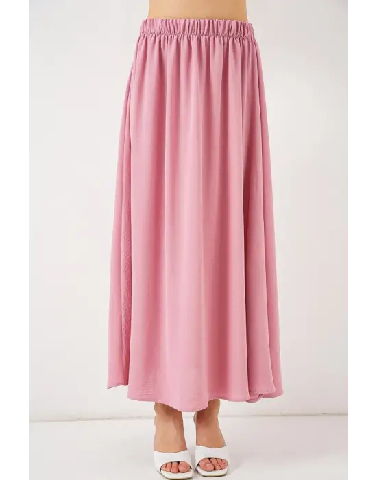 Uzun Ayrobin Etek 8050 - Pudra