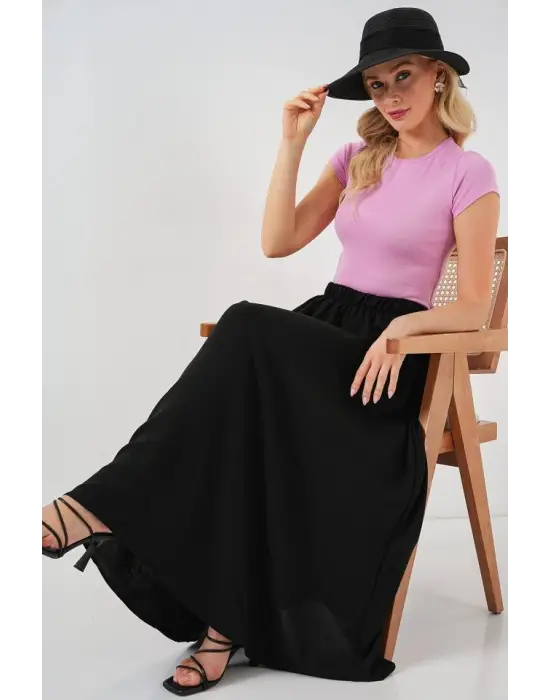 Uzun Ayrobin Etek 8050 - Siyah