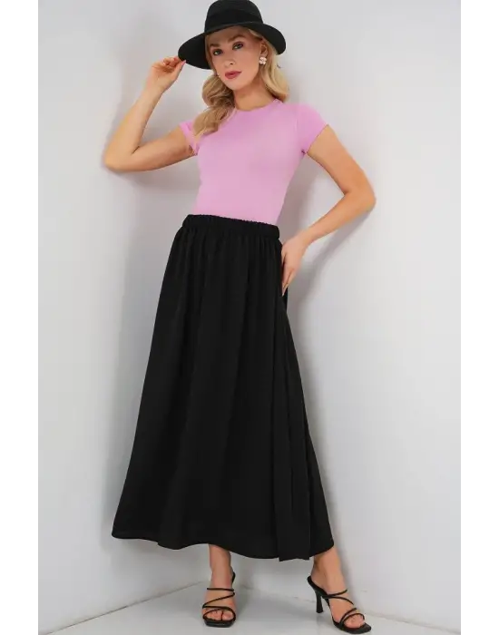 Uzun Ayrobin Etek 8050 - Siyah