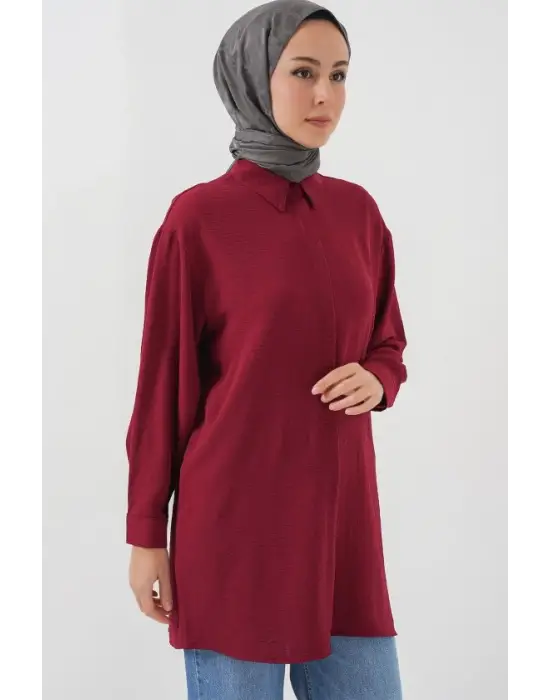 Uzun Gömlek Tunik 5945 - Bordo