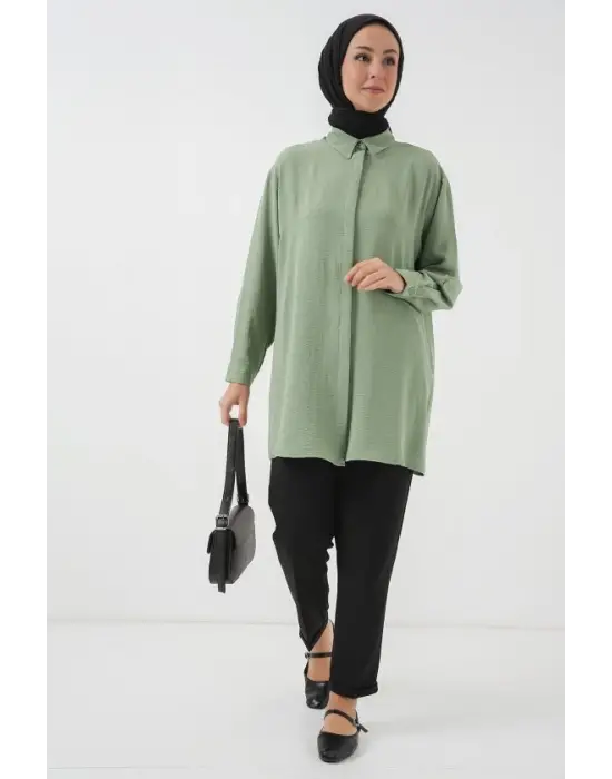 Uzun Gömlek Tunik 5945 - Çağla