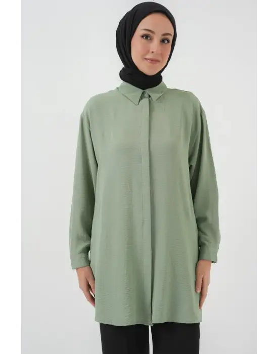 Uzun Gömlek Tunik 5945 - Çağla