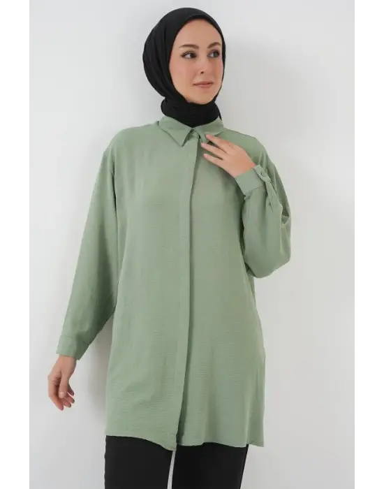Uzun Gömlek Tunik 5945 - Çağla