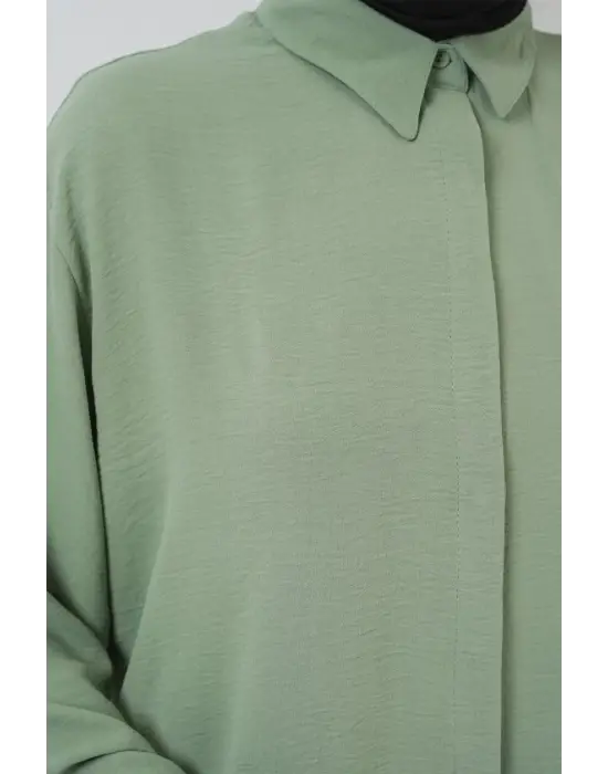 Uzun Gömlek Tunik 5945 - Çağla