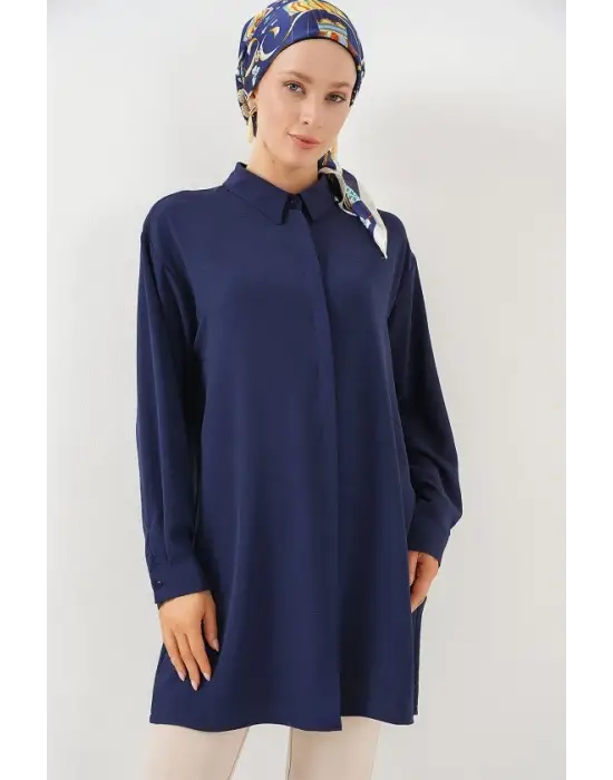 Uzun Gömlek Tunik 5945 - Lacivert