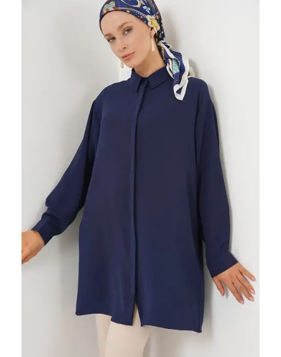 Uzun Gömlek Tunik 5945 - Lacivert