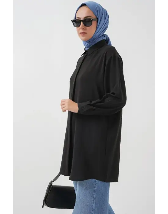 Uzun Gömlek Tunik 5945 - Siyah