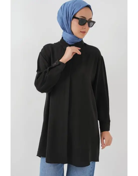 Uzun Gömlek Tunik 5945 - Siyah