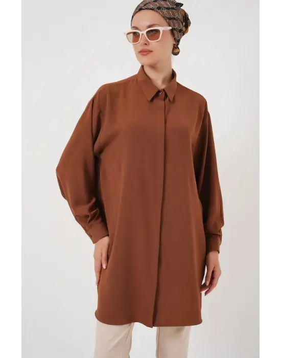 Uzun Gömlek Tunik 5945 - Taba