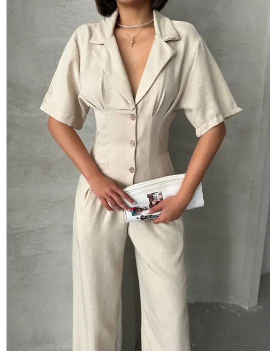 Zarif Uzun Keten Tulum