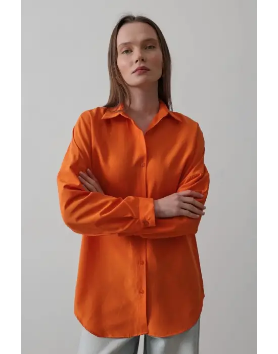 Uzun Kol Gömlek - Oranj