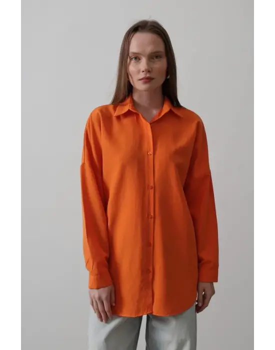 Omarı Klasik Günlük Uzun Kol Gömlek