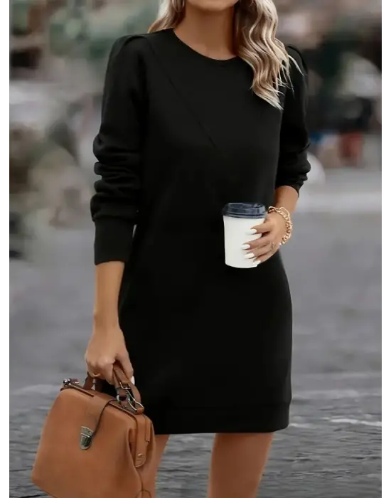 Omarı Şık Kadın Uzun Kollu Elbise