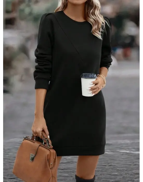 Omarı Şık Kadın Uzun Kollu Elbise