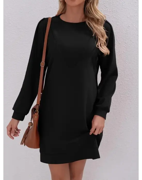 Omarı Şık Kadın Uzun Kollu Elbise