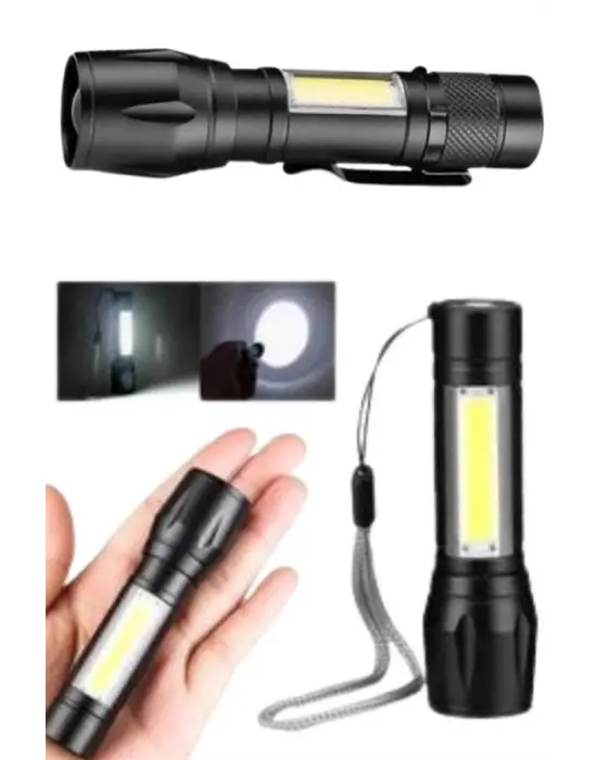 Uzun Menzilli Şarjlı El Feneri Uzun Ömürlü Led Işık Lamba