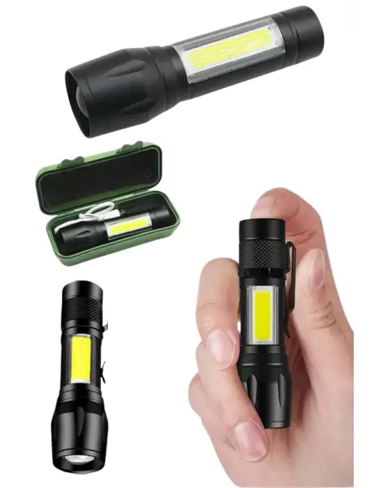 Uzun Menzilli Şarjlı El Feneri Uzun Ömürlü Led Işık Lamba